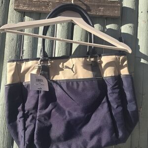 Puma Women's Navy and Beige Tote Bag